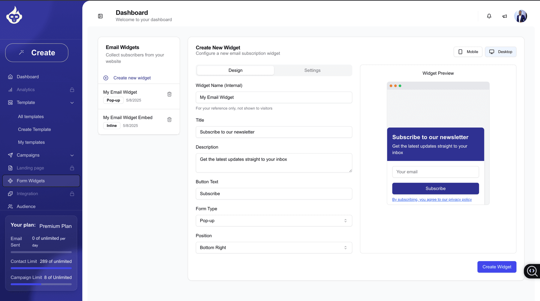Form widgets